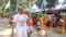 Kanwariya left for Deoghar carrying a Kanwar with a lantern