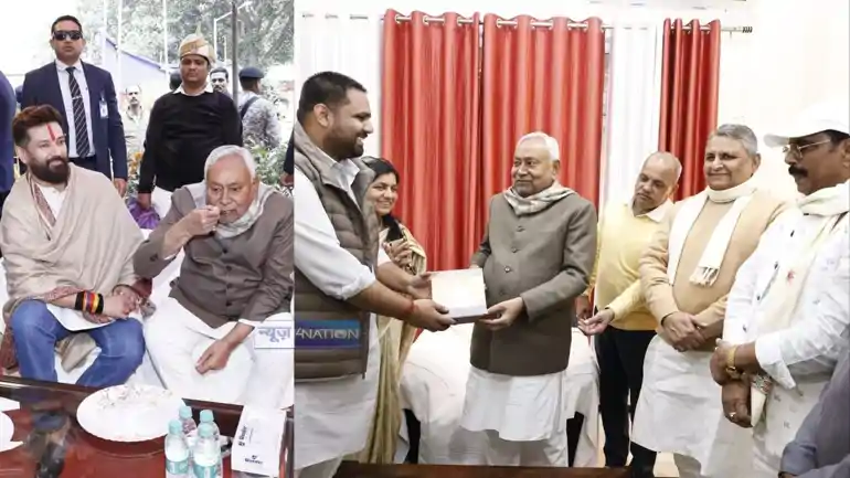 Nitish Kumar attended the Dahi-Chuda feast