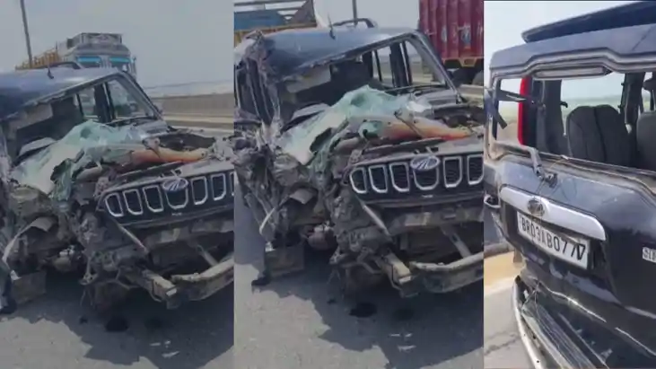  road accident on   Veer Kunwar Singh bridge