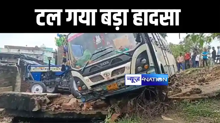 मुंगेर में ड्राईवर के झपकी लेने से सड़क किनारे गड्ढे में गयी 