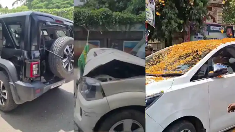 निशांत के काफिले में बड़ा हादसा, आपस में टकराए वाहन, सरदार पटेल की प्रतिमा अनावरण को पहुंचे थे जमुई 