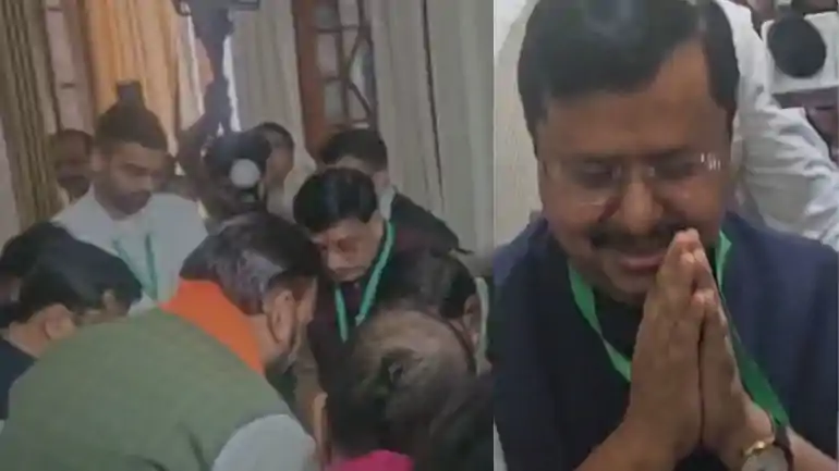 Rajya Sabha Elections: वोट डालने विधानसभा पहुंचे नितिन नवीन, राजद विधायक से मिलाया हाथ, सियासी गलियारों में चर्चा तेज