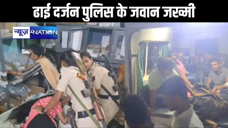 समस्तीपुर से चुनाव कराने मुजफ्फरपुर आ रहे पुलिस बल की गाड़ी 