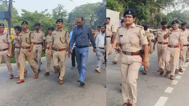 Patna Bikram police flag march