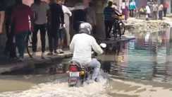 flyover construction delay waterlogging issues