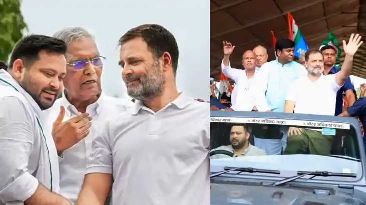Voter Adhikar Yatra : राहुल की गाड़ी चलाकर तेजस्वी ने किया सि Voter Adhikar Yatra : राहुल की गाड़ी चलाकर तेजस्वी ने किया सि
