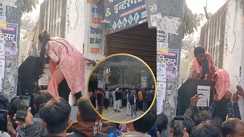 Exam Chaos Late Students Climb Wall to Enter Center