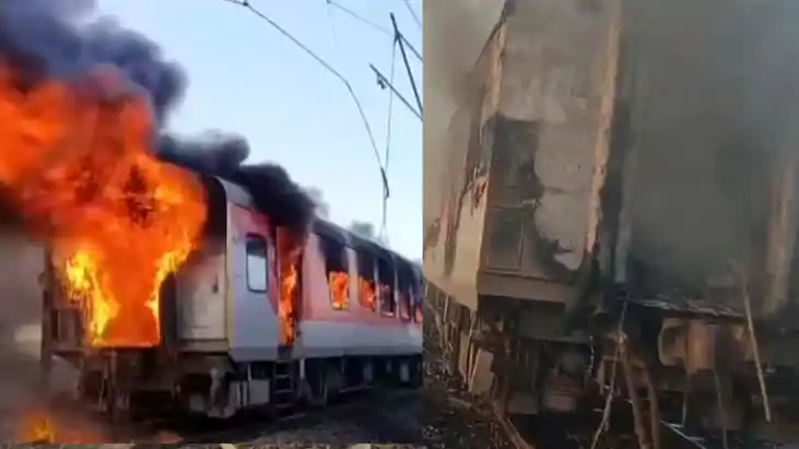 fire broke out in Rajdhani Express  