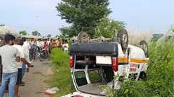 गया-राजगीर NH-82 पर भीषण सड़क हादसा: शव ले जा रही तेज रफ्तार एंबुलेंस पलटी, महिला समेत सात घायल, दो की हालत गंभीर