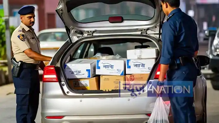 Kishanganj News: चकमा देकर शराब से लदी लग्जरी कार लेकर भाग र