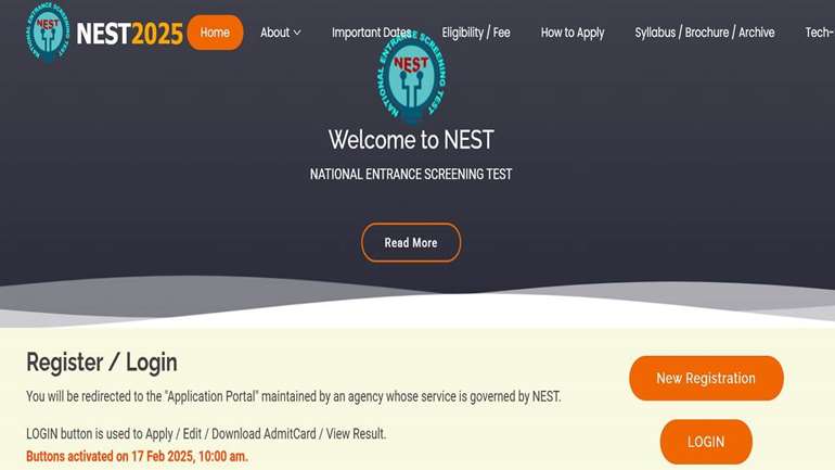 NEST 2025: रजिस्ट्रेशन प्रक्रिया शुरू, जानें आवेदन से लेकर परीक्षा तक की पूरी डिटेल