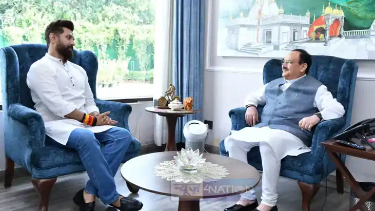 Chirag Paswan met JP Nadda Chirag Paswan met JP Nadda