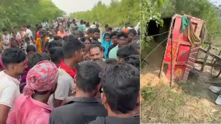 नवादा में रफ्तार का कहर: बालू लदे अनियंत्रित ट्रैक्टर ने दो 
