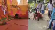 नवरात्र के मौके पर मुरारी स्वामी ने की दंडवत परिक्रमा, राधे-कृष्ण मंदिर से मां दुर्गा के दरबार तक लगाई अर्जी