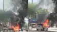 Moving Car Catches Fire in Muzaffarpur 