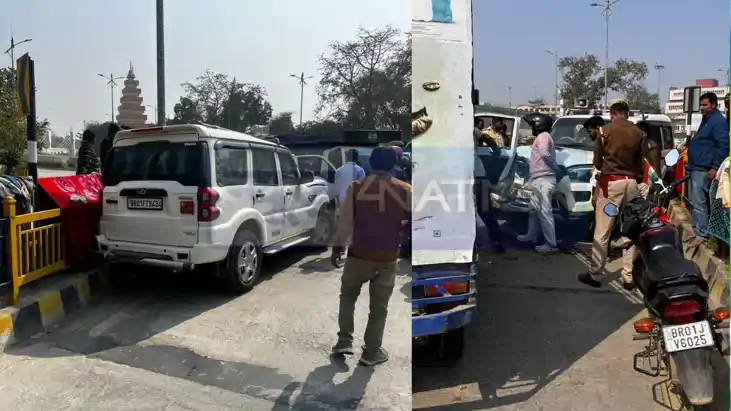 Patna DySP car was hit from the wrong side causing chaos