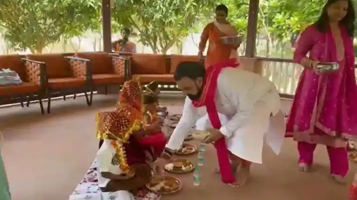 Maha Navami CM Samrat Chaudhary Performs Kanya Pujan