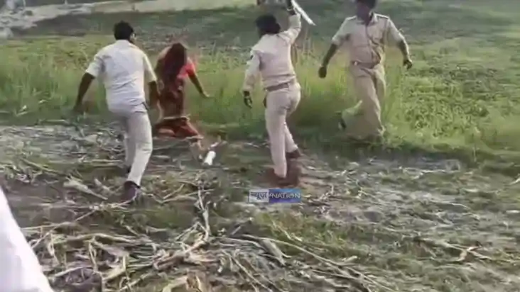 Police brutality lathi charge