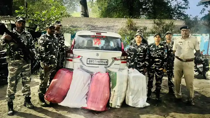 SSB ने कार से बरामद किया 125 किलो गांजा, एक तस्कर को किया गि