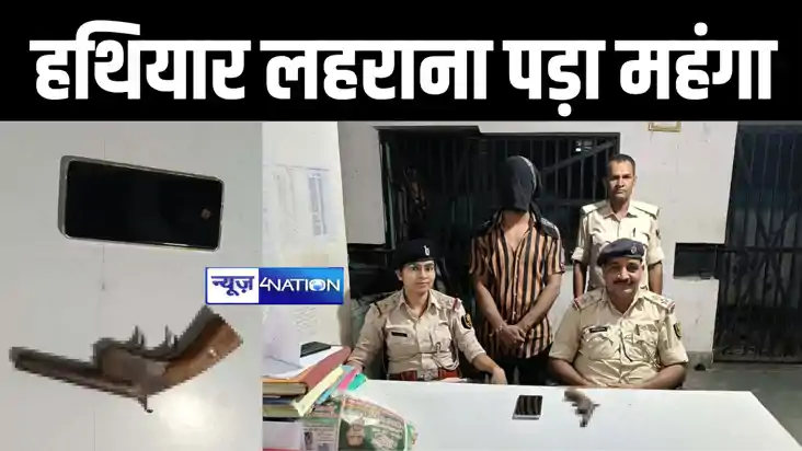 गोपालगंज में शॉपिंग मॉल में नशे की हालत में हथियार लहराना यु