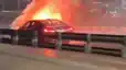 BMW Catches Fire at Patna Marine Drive Front Part Burnt to Ashes