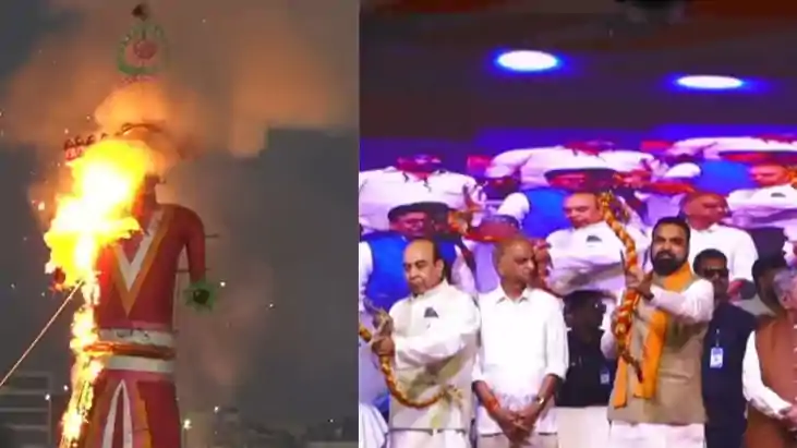 विजयदशमी : पटना के गांधी मैदान में सीएम सम्राट ने 90 फीट के 