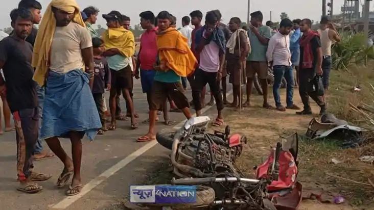 Bihar Accident - कार-बाइक की टक्कर में दवा दुकानदार की मौत, 