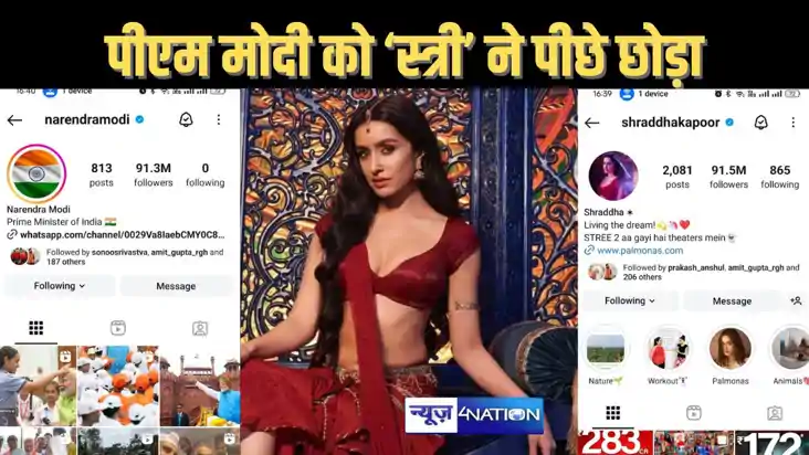 स्त्री 2 रिलीज होने के बाद इन्स्टाग्राम पर पीएम मोदी को पीछे