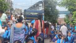 स्कूल में लगातार हो रही चोरी से छात्रों का फूटा गुस्सा, सड़क किया जाम, पुलिस ने संभाला मोर्चा