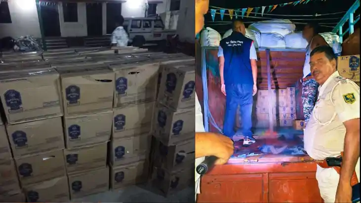 6 चक्का ट्रक से 2340 लीटर विदेशी शराब बरामद, समस्तीपुर में त