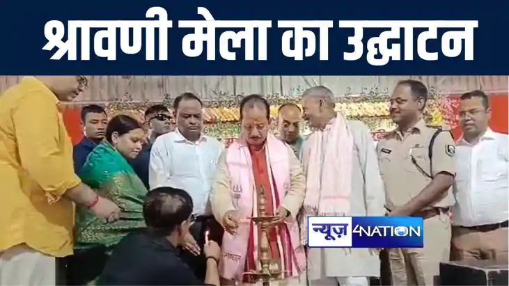 लखीसराय के अशोक धाम मंदिर में डिप्टी सीएम विजय कुमार सिन्हा 