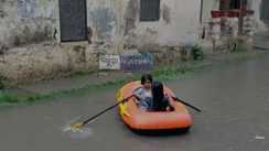 Boats ply on the city streets Sasaram
