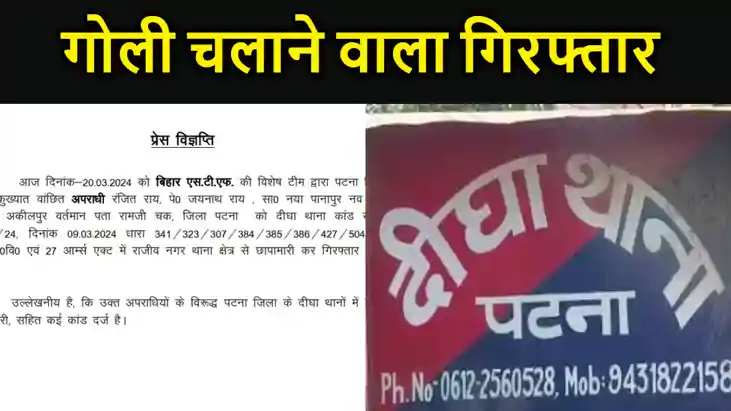 सांसद अमरेंद्रधारी सिंह की जमीन पर गोली चलाने वाला गिरफ्तार,