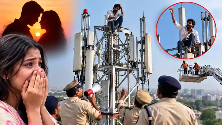 Lover Climbs Mobile Tower in Muzaffarpur