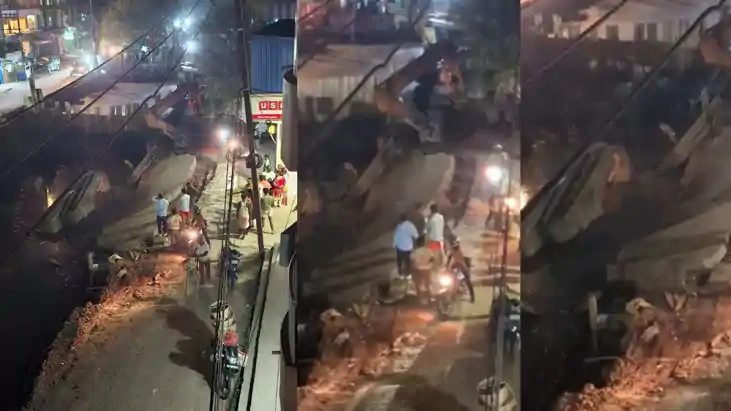 सड़क धंसी 