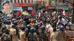 student protest lathicharge ig escort car attack