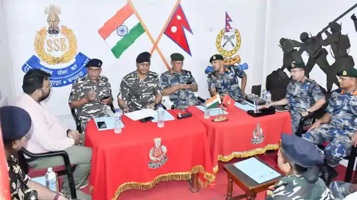 भारत-नेपाल सीमा सुरक्षा को लेकर भीमनगर में एसएसबी और एपीएफ क