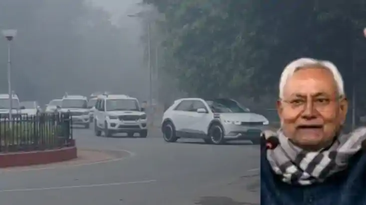 Defying Fog and Cold Nitish Hits Patna Roads