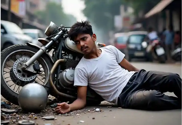 रफ्तार का कहर : साइड लेने के फेर में गिरी बाइक, पीछे से आ रह