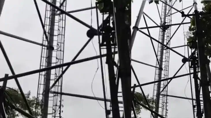 Muzaffarpur Youth Climbs Tower Over Delay in Mobile Release