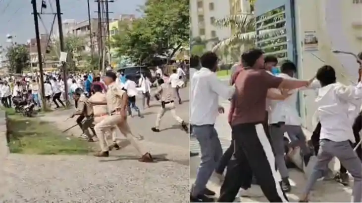 बिहार स्वास्थ्य विज्ञान विश्वविद्यालय के बाहर छात्रों का जोर