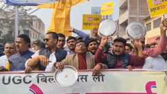 Students Protest UGC in Sheohar Burn PM Effigy Beat Plates