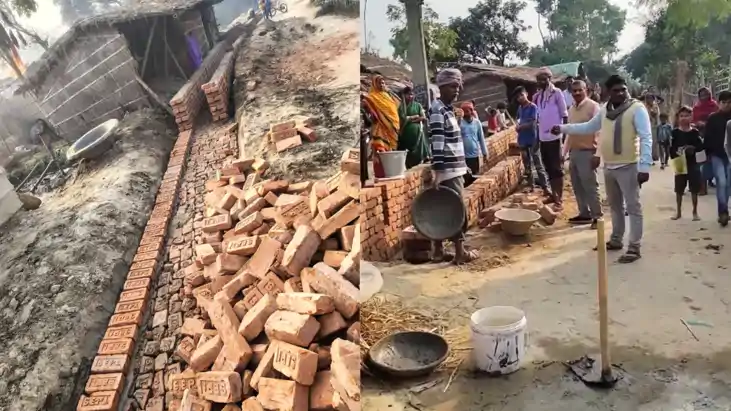 Bihar News : मुजफ्फरपुर में 'ठेकेदार' की गुंडागर्दी, नाला नि