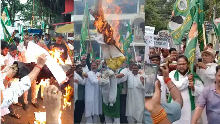 चुनाव आयोग के खिलाफ सड़कों पर उतरी राजद: कैमूर, गोपालगंज और भ