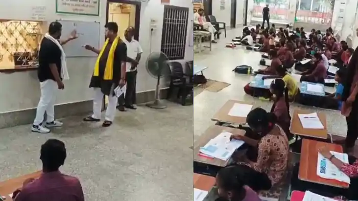 Muzaffarpur Union Minister Turns Teacher at Cremation Ground