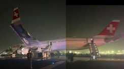 Swiss Airlines flight catches fire