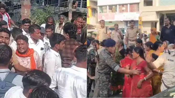 जमीन अधिग्रहण के विरोध में किसानों का उग्र प्रदर्शन, डीएम का