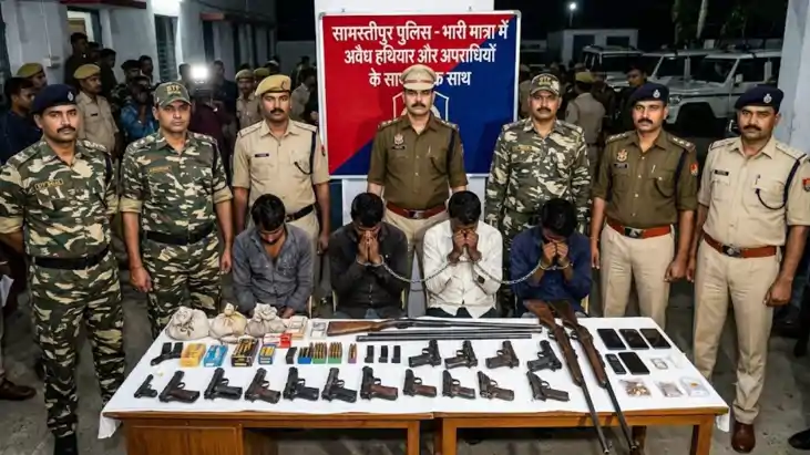 STF और समस्तीपुर पुलिस को बड़ी सफलता, अवैध हथियारों के साथ प