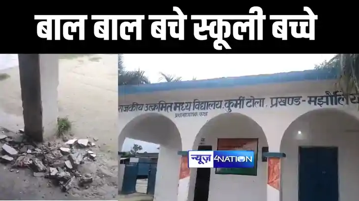BIHAR NEWS : बेतिया में बाल बाल बचे स्कूली छात्र, कक्षा चलने