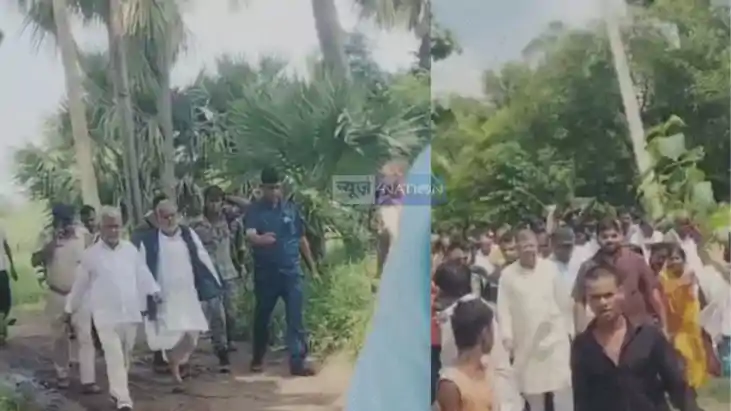 मंत्री श्रवण कुमार और विधायक पर ग्रामीणों का हमला, एक किलोमी मंत्री श्रवण कुमार और विधायक पर ग्रामीणों का हमला, एक किलोमी
